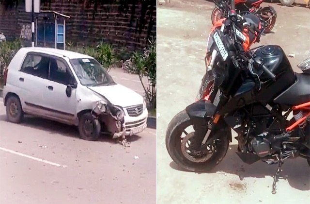 NHAI की लापरवाही से कुमारहट्टी बाईपास पर भीषण हादसा, बाइक सवार गंभीर रूप से घायल