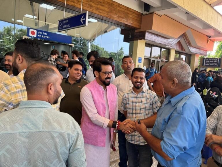 अनुराग सिंह ठाकुर कल कांगड़ा गगल हवाई अड्डे पहुंचे,