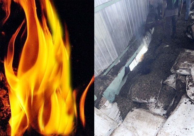 कालाअम्ब के मीरपुर में कंपनी के स्टोर में लगी आग, लाखों का नुक्सान