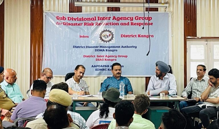 Kangra: इंदौरा में आपदा प्रबंधन को लेकर अंतर-एजेंसी समूह का गठन, विधायक मलेंद्र राजन रहे उपस्थित