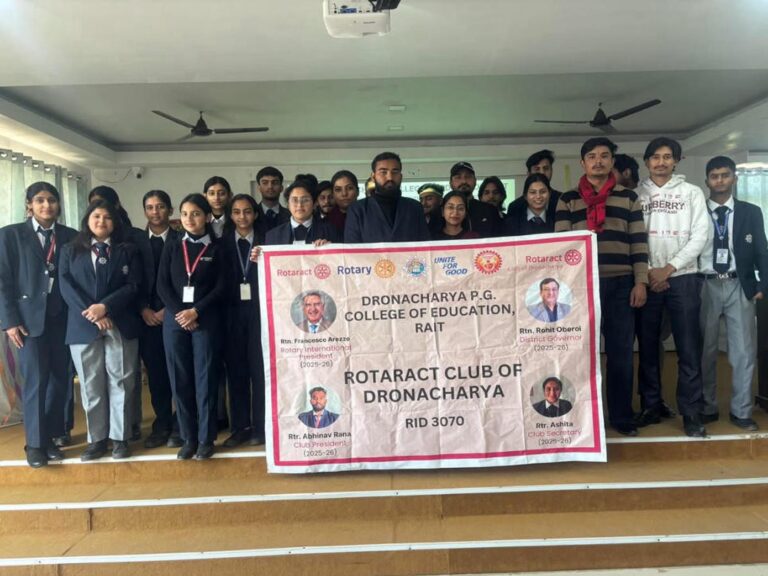 Kangra: द्रोणाचार्य कॉलेज के रोटरैक्ट क्लब की अनोखी पहल, छात्रों ने सड़क सुरक्षा की शपथ लेकर दिया बड़ा जागरूकता संदेश