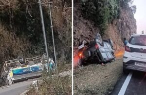 Sirmaur: Highway पर Double हादसा! पेट्रोल टैंकर पलटा, कुछ ही दूरी पर बोलेरो हादसा, मची अफरा-तफरी
