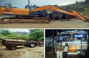 Kangra: नूरपुर में अवैध खनन पर पुलिस की बड़ी कार्रवाई, ट्रक, ट्रैक्टर और एलएंडटी मशीन जब्त