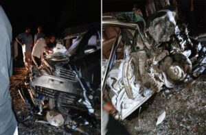 Himachal: फोरलेन पर दर्दनाक हादसा: दो कारों की आमने-सामने टक्कर में महिला की मौत, 10 घायल
