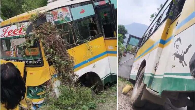 बस के अचानक फेल हुए ब्रेक, लेकिन चालक की सूझबूझ ने बचा ली सभी यात्रियों की जान