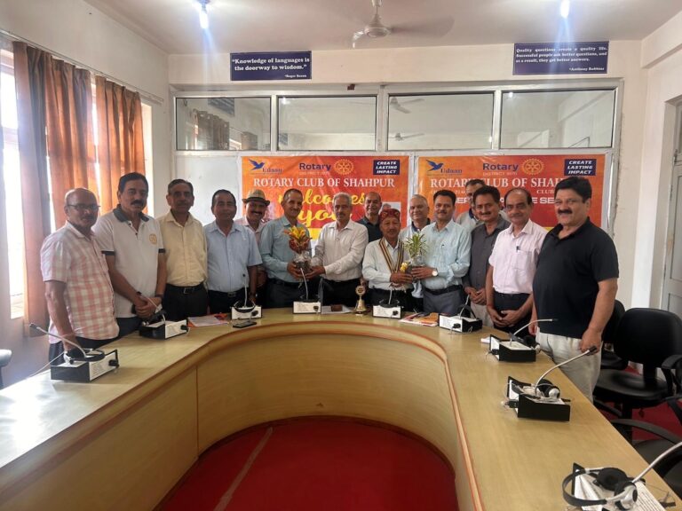 Kangra: रोटरी क्लब शाहपुर को मिला नया नेतृत्व, कर्नैल चौहान ने संभाली कमान, बड़े फैसलों के साथ नई शुरुआत