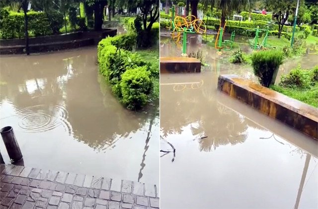 हिमाचल में मूसलाधार बारिश से बिगड़े हालात, मंडी का संकन गार्डन जलमग्न; सुकेती खड्ड और ब्यास नदी का जलस्तर बढ़ा