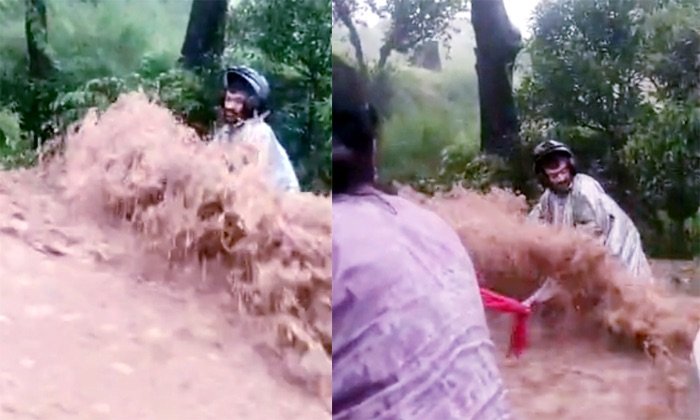 चंबा में उफनते पानी में फंसा बाइक सवार, महिलाओं ने दुपट्टों से बनाई ‘जीवन रेखा’; ऐसे बची जान
